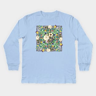 Purple flowers Kids Long Sleeve T-Shirt